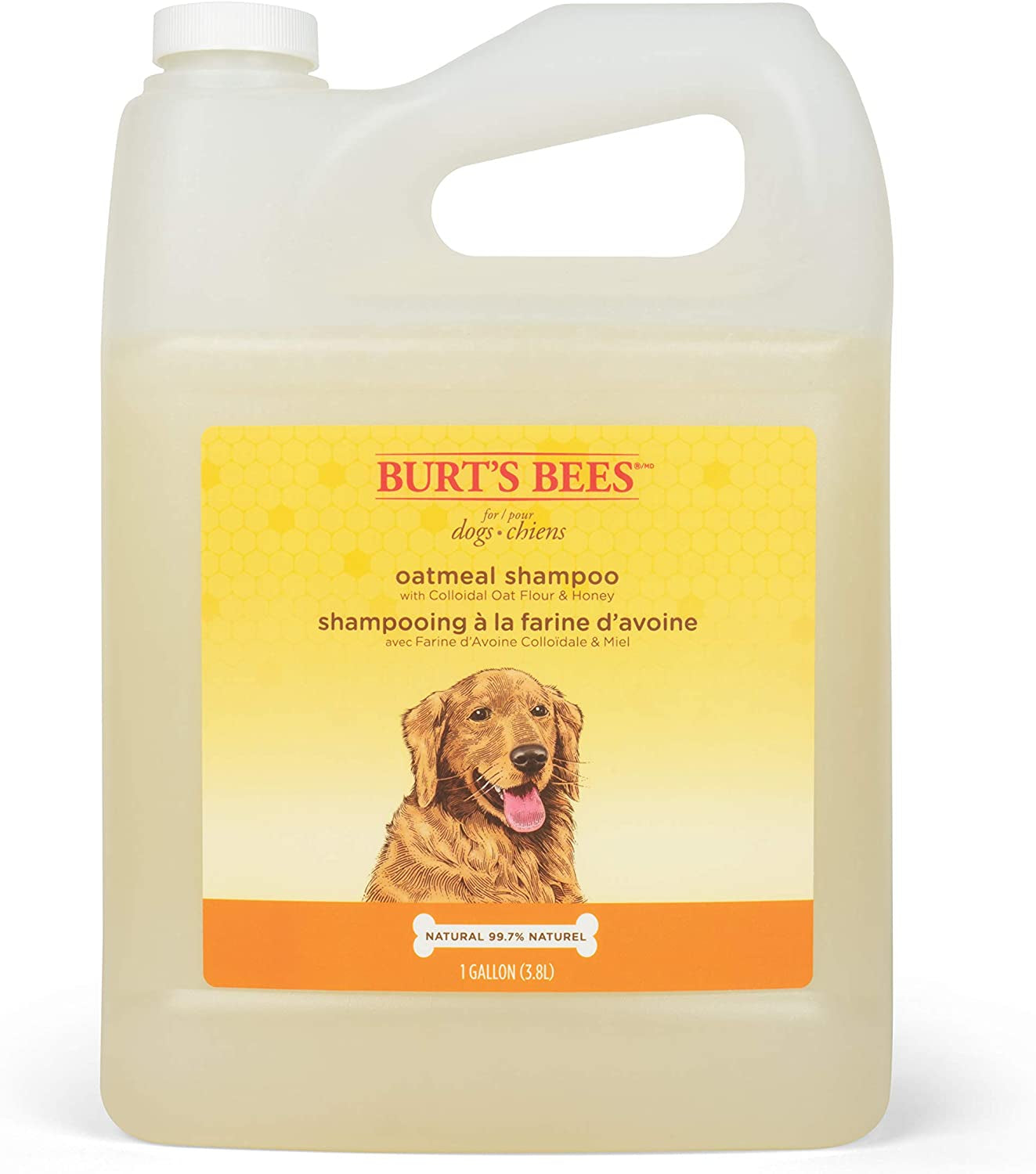 Natural Oatmeal Shampoo with Colloidal Oat Flour and Honey | Oatmeal Dog Shampoo, 1 Gallon | Cruelty Free, Sulfate & Paraben Free, Soothing Dog Shampoo for All Dogs,Beige