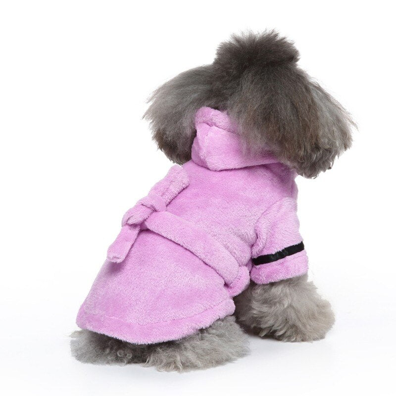 Pet Dog Towel Pajama with Hood Thickened Luxury Soft Cotton Hooded Bathrobe Quick Drying and Super Absorbent Dog Bath Towel