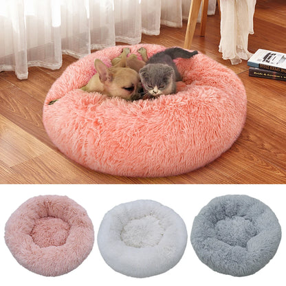Round Plush Dog Cat Bed Pet House Mat Soft Puppy Cat Cushion Mat Small Dog Beds for Dogs Cats Winter Warm Sleeping Bed