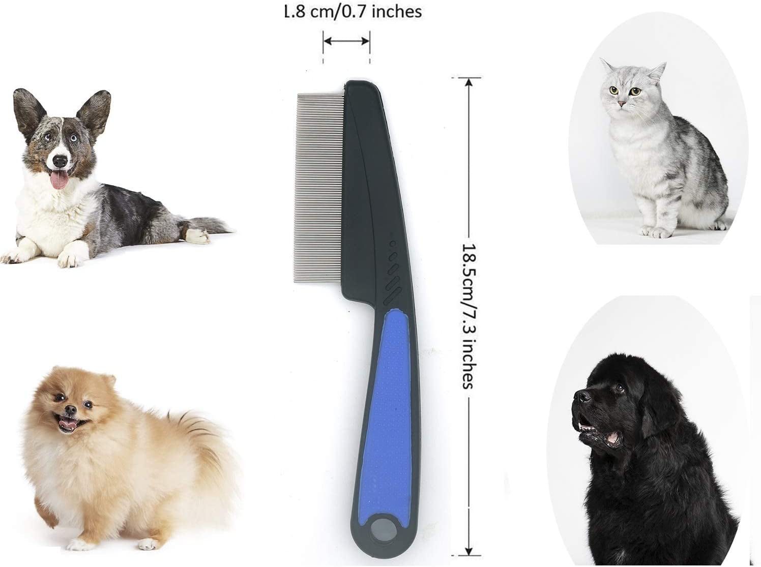 Flea Comb for Dogs, Lice Combs,Tick Comb, Cat Flea Combs with Durable Teeth for Removing Tear Stains, Fleas, Dandruff, Lice by