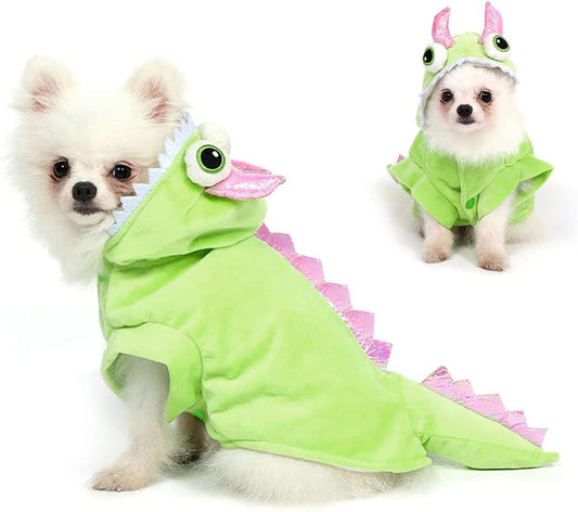 Dog Dragon Costume Pet Halloween Christmas Cosplay Dinosaur Costumes Puppy Cat Winter Coat Hoodie Clothes