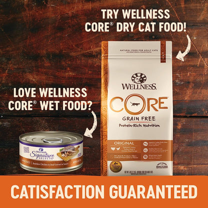 Wellness CORE Grain-Free Signature Selects Wet Cat Food, Natural Pet Food Made with Real Meat (Chunky Chicken & Salmon, 2.8-Ounce, Pack of 12)